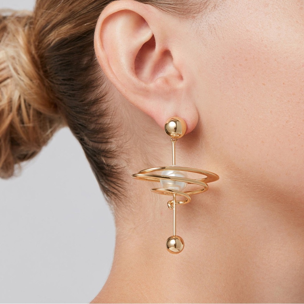 Jenny Bird Gold Elle Earrings With Pearls